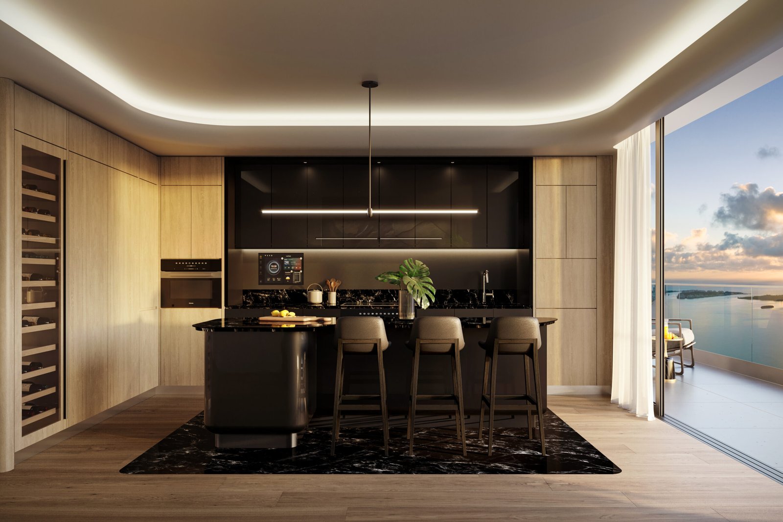 10. Kitchen L-shape, Marble Floor, Mercedes-Benz Places Miami, JDS Development Group, by The Boundary