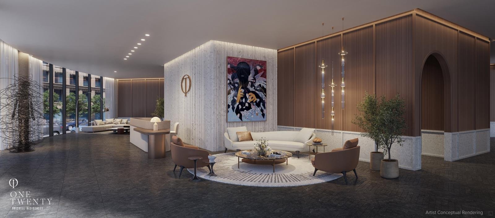 One Twenty Brickell Residences Lobby