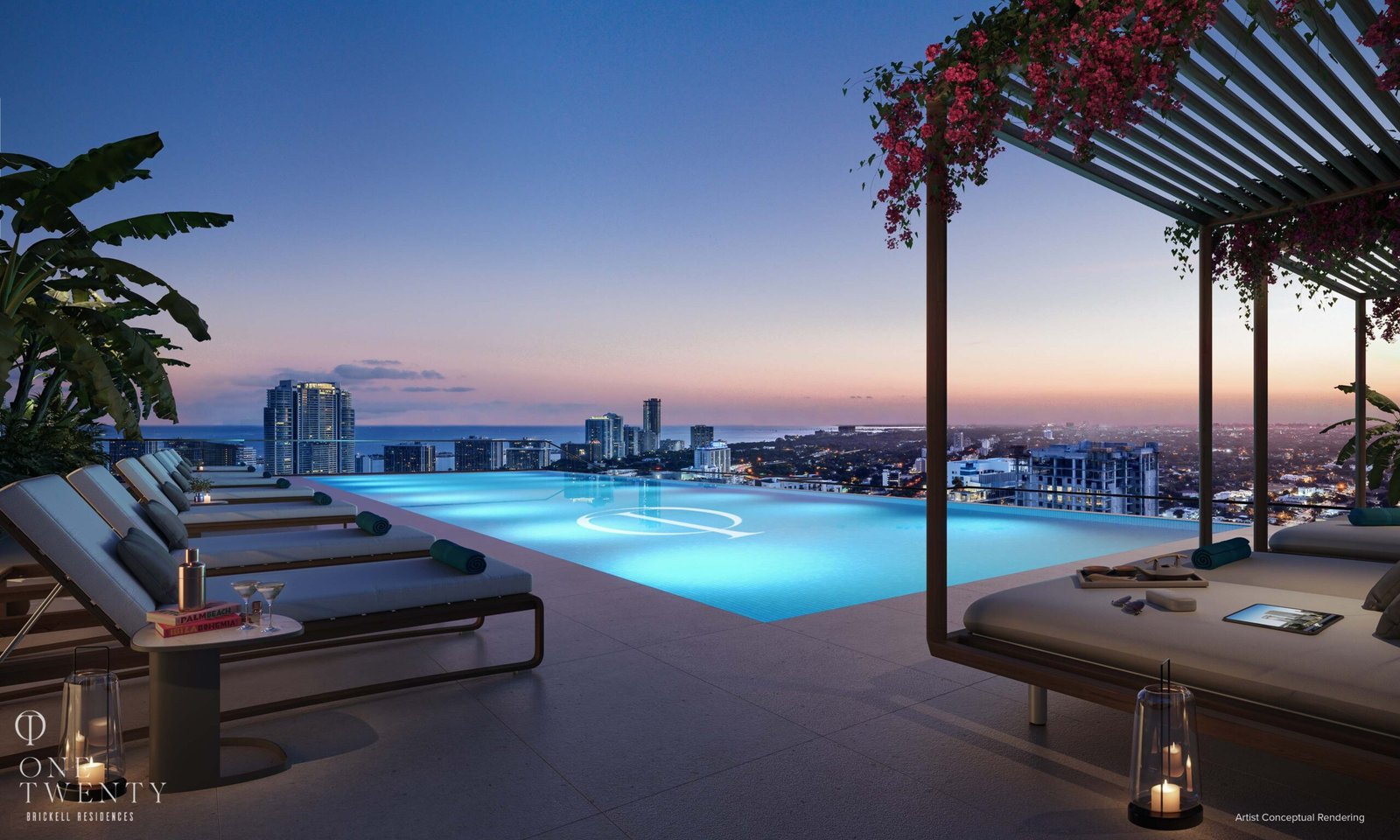 One Twenty Brickell Residences Rooftop Pool
