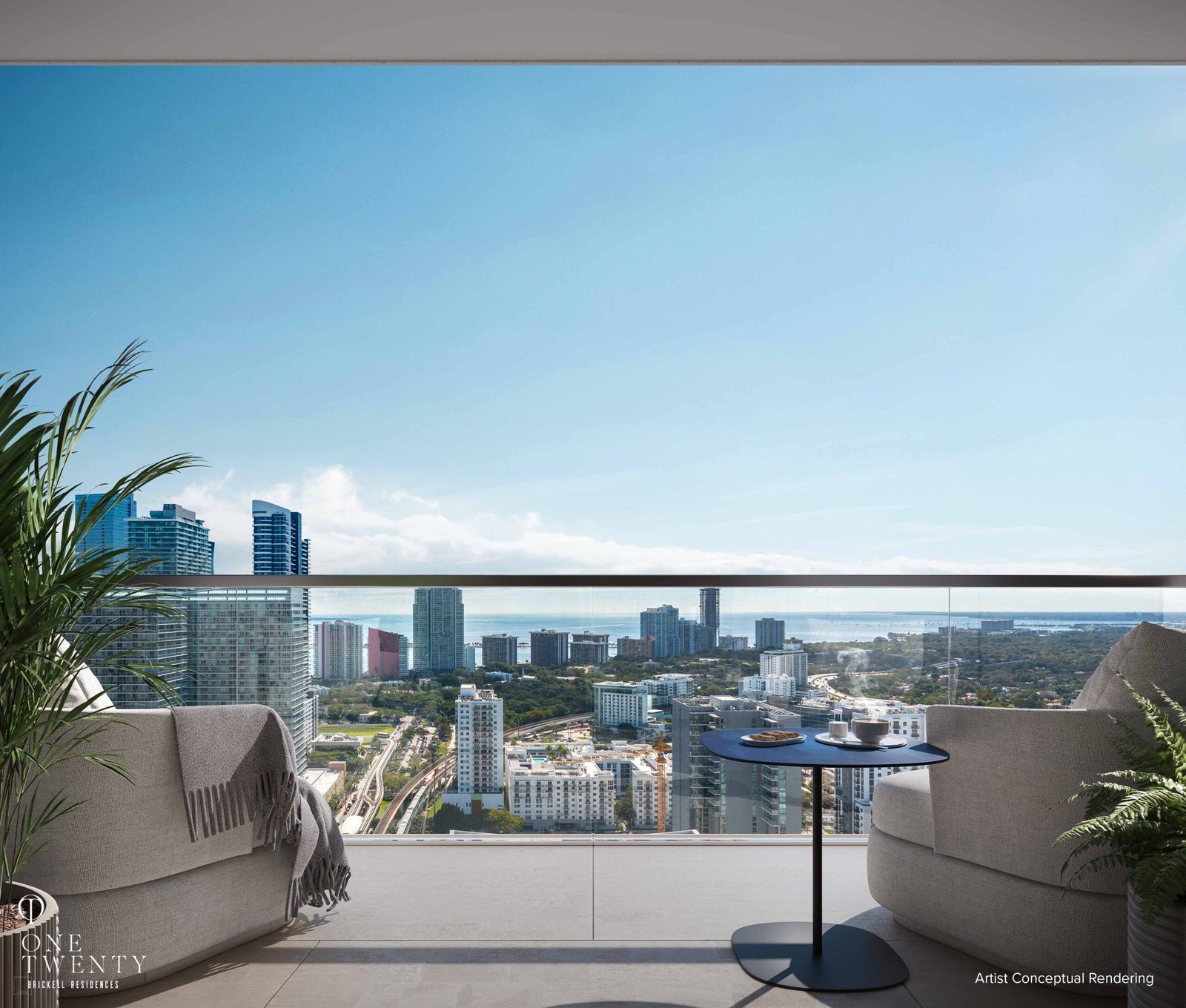 One Twenty Brickell Residences Studio Balcony