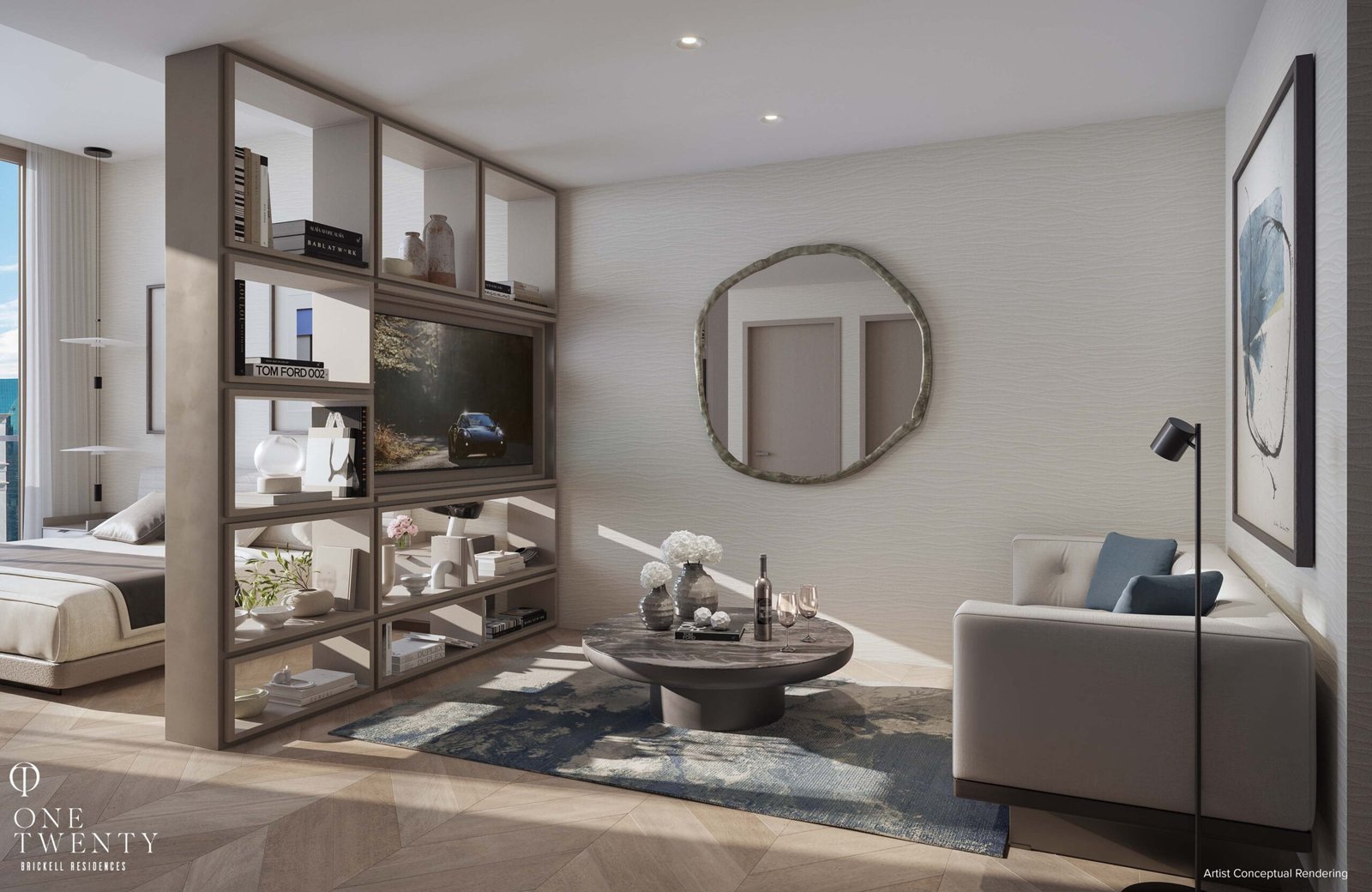 One Twenty Brickell Residences Studio Living Room